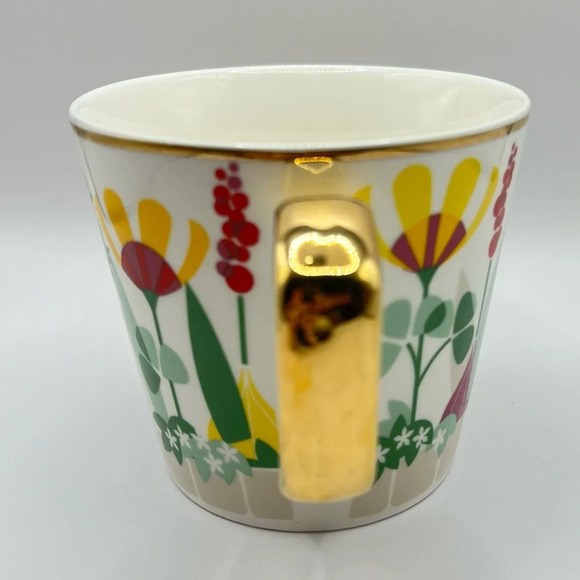 Grace's Teaware Flower Garden Mug Gold‎ Accent Handle. 12 oz. - Picture 5 of 7